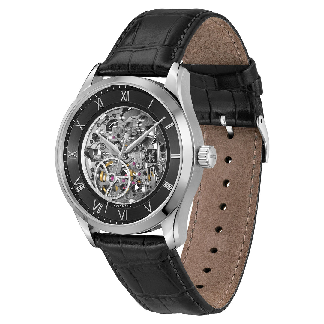 Hugo Boss Principle Skeleton 41mm Automatic Watch 1514234