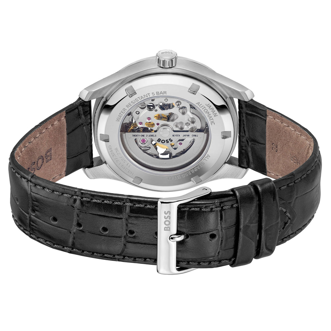 Hugo Boss Principle Skeleton 41mm Automatic Watch 1514234