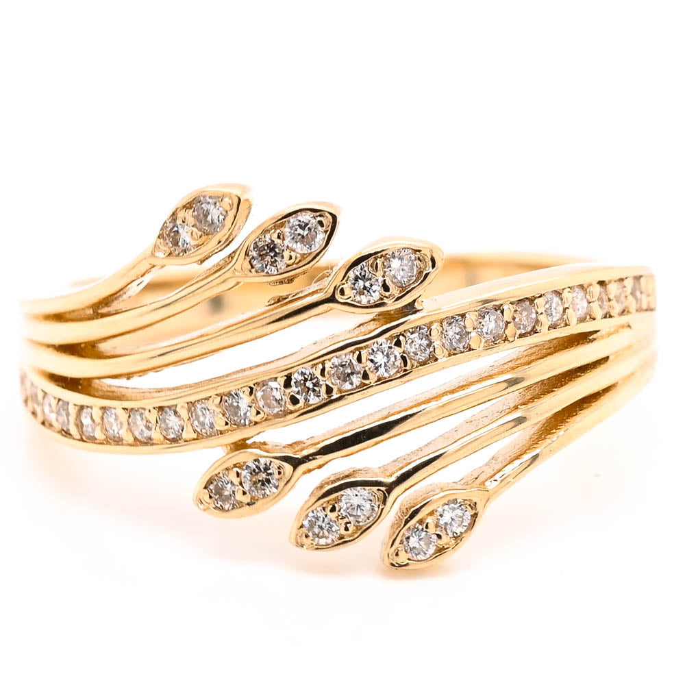 graziella 14KT Yellow Gold 0.22CTW Diamond Ring