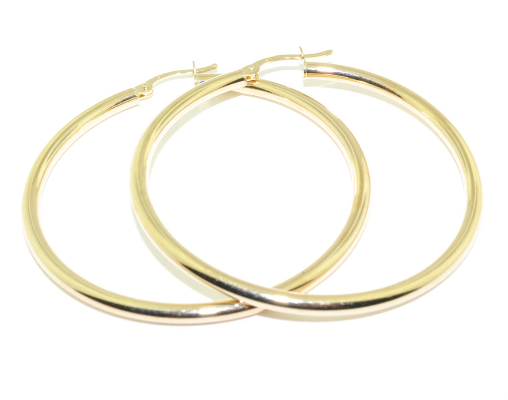 10KT Yellow Gold 40MM Hoop Earrings.