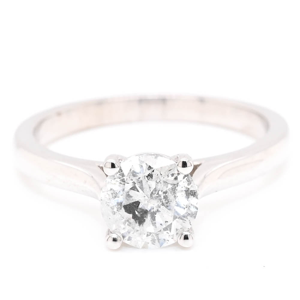 graziella 14KT White Gold 1.01CTW Round Brilliant Diamond Engagement Ring