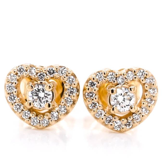 Graziella Originals 14KT Yellow Gold 0.28CTW CTW Stud Style Post Back Backing Diamond Earrings