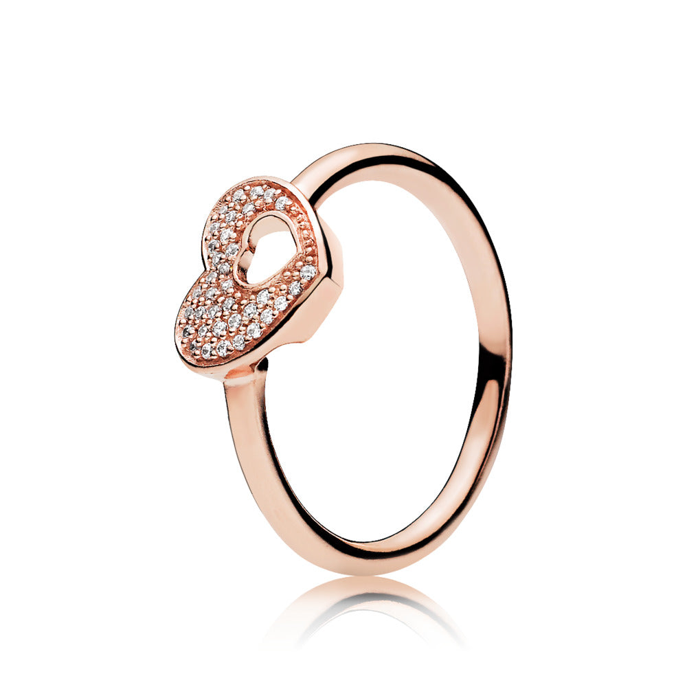 Shimmering Puzzle Heart Frame, Clear CZ
