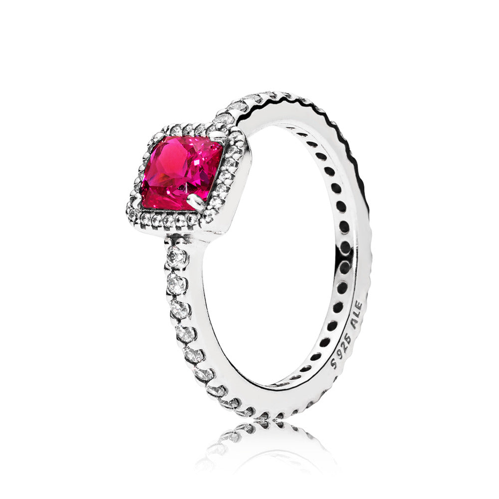 Timeless Elegance, Synthetic Ruby &amp; Clear CZ
