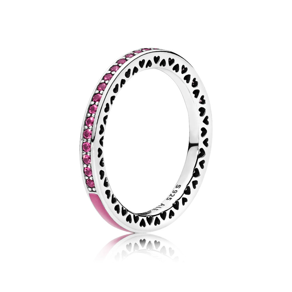 Radiant Hearts of PANDORA, Radiant Orchid Enamel &amp; Cerise Crystals