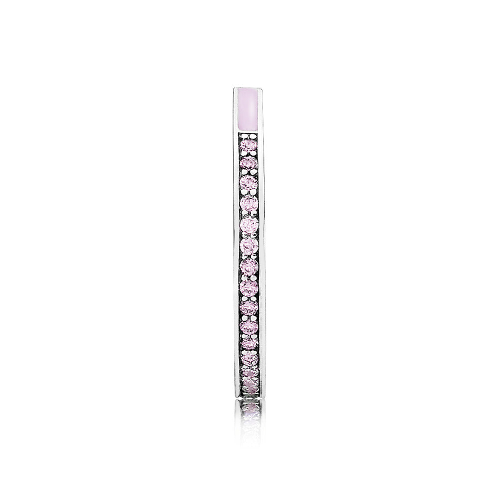 Radiant Hearts of PANDORA, Light Pink Enamel &amp; Clear CZ