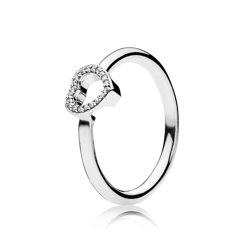Puzzle Heart Frame, Clear CZ
