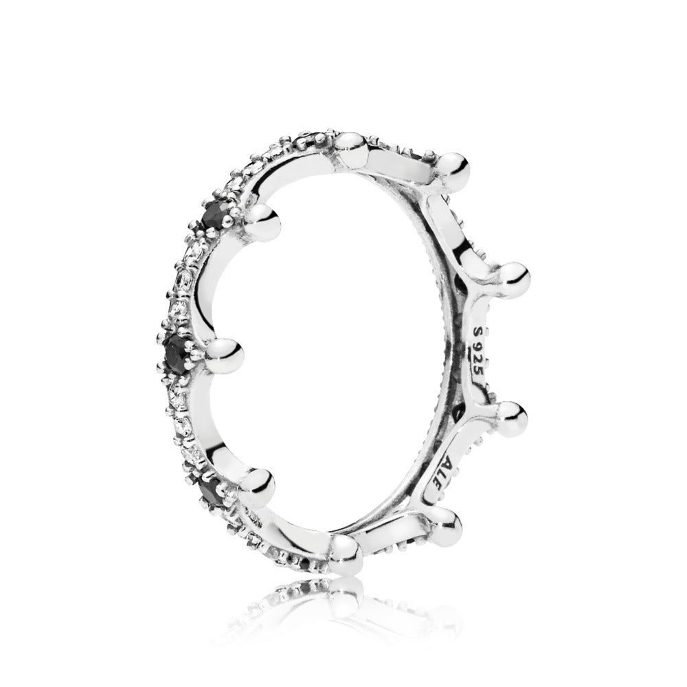 Enchanted Crown, Clear CZ &amp; Black Crystals