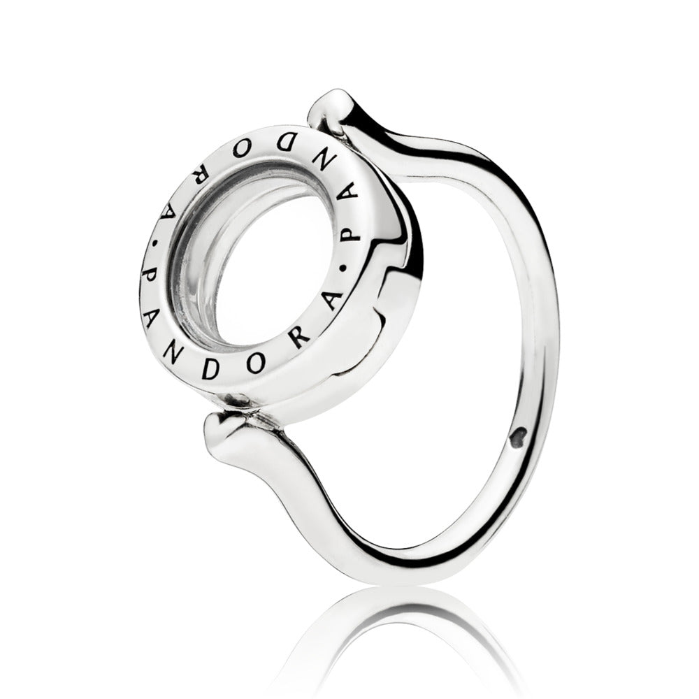 PANDORA Floating Locket, Sapphire Crystal Glass