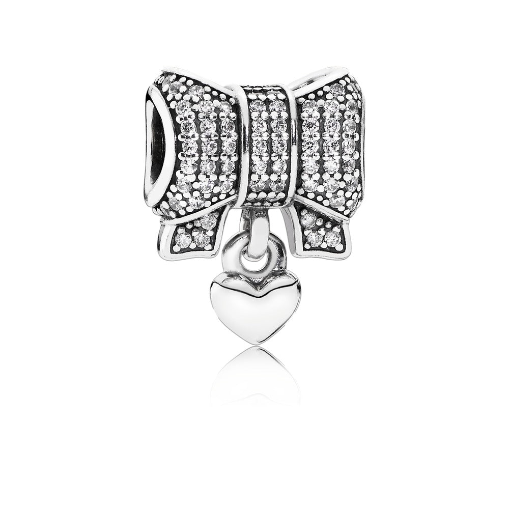 Heart & Bow, Clear CZ