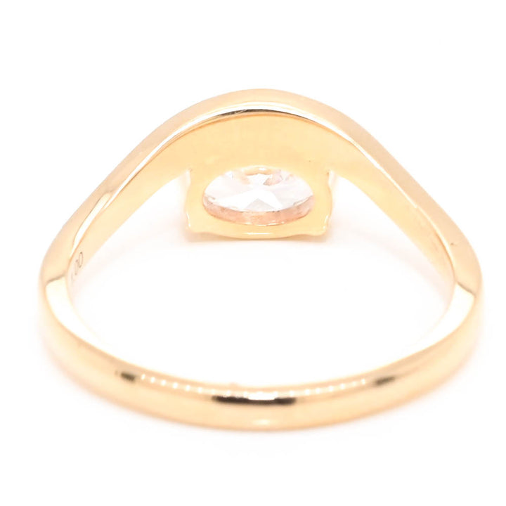 10KT Yellow Gold 1.00CT Oval Shape LAB Created Diamond Solitaire Engaement Ring.