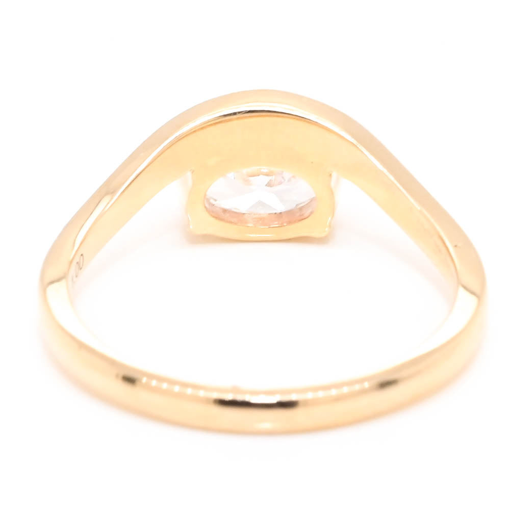 10KT Yellow Gold 1.00CT Oval Shape LAB Created Diamond Solitaire Engaement Ring.