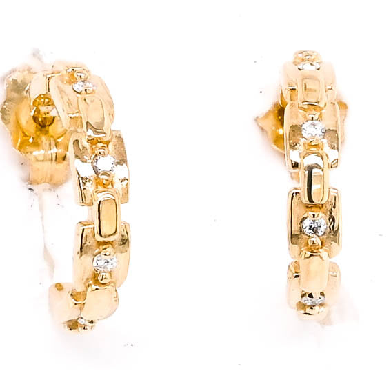Graziella Originlas 14KT Yellow Gold 0.05CTW CTW Stud Style Post Back Backing Diamond Earrings