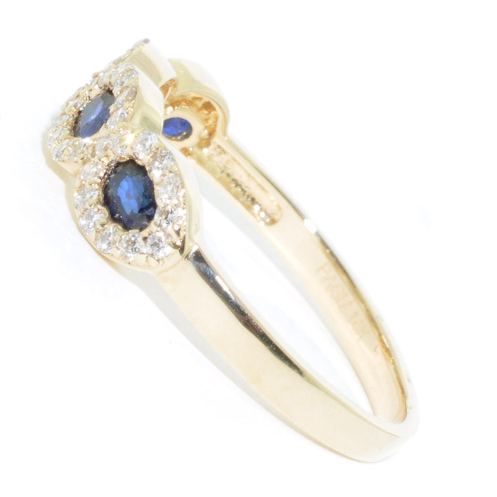 Graziella 14KT Yellow Gold Blue Sapphire &amp; Diamond Ring - Size 6.5
