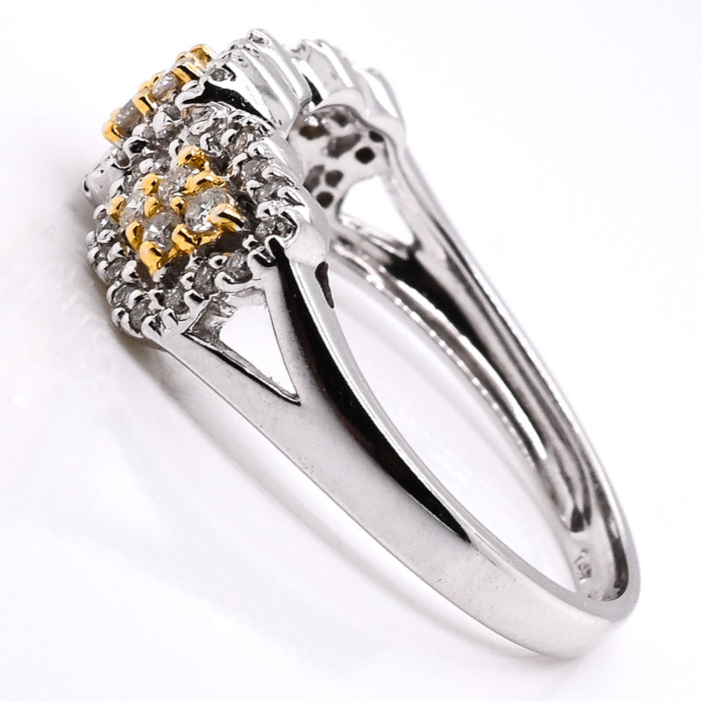 14KT White & Yellow Gold 0.37CTW  Diamond Ring.