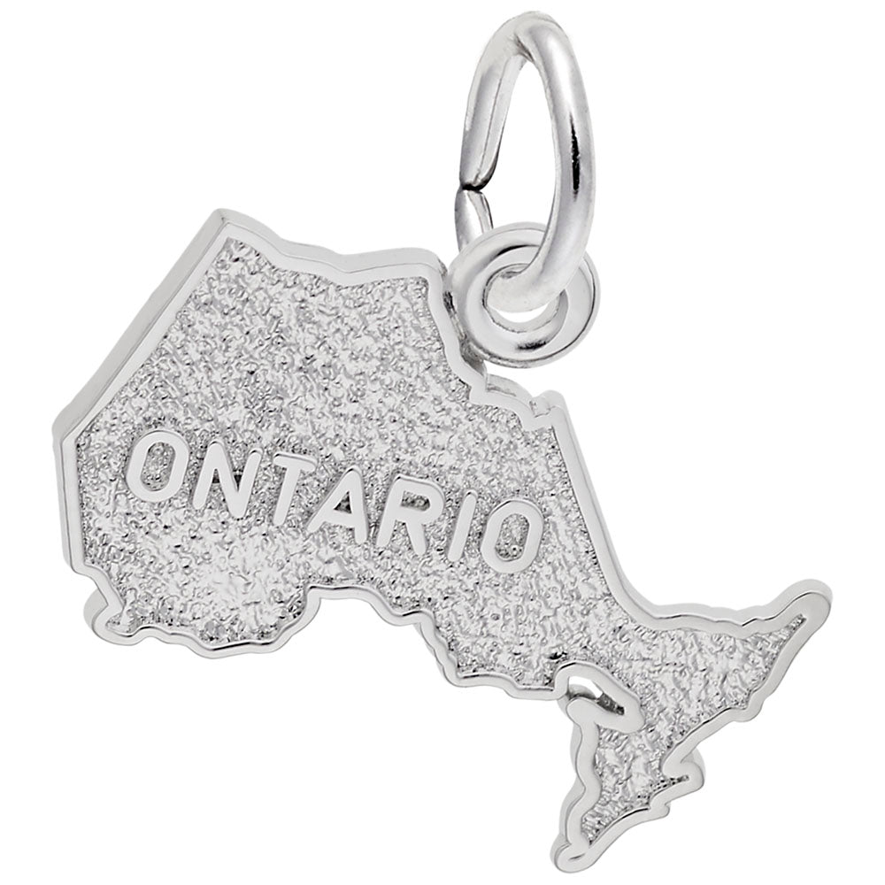 Rembrandt Sterling Silver Map of Ontario Charm.