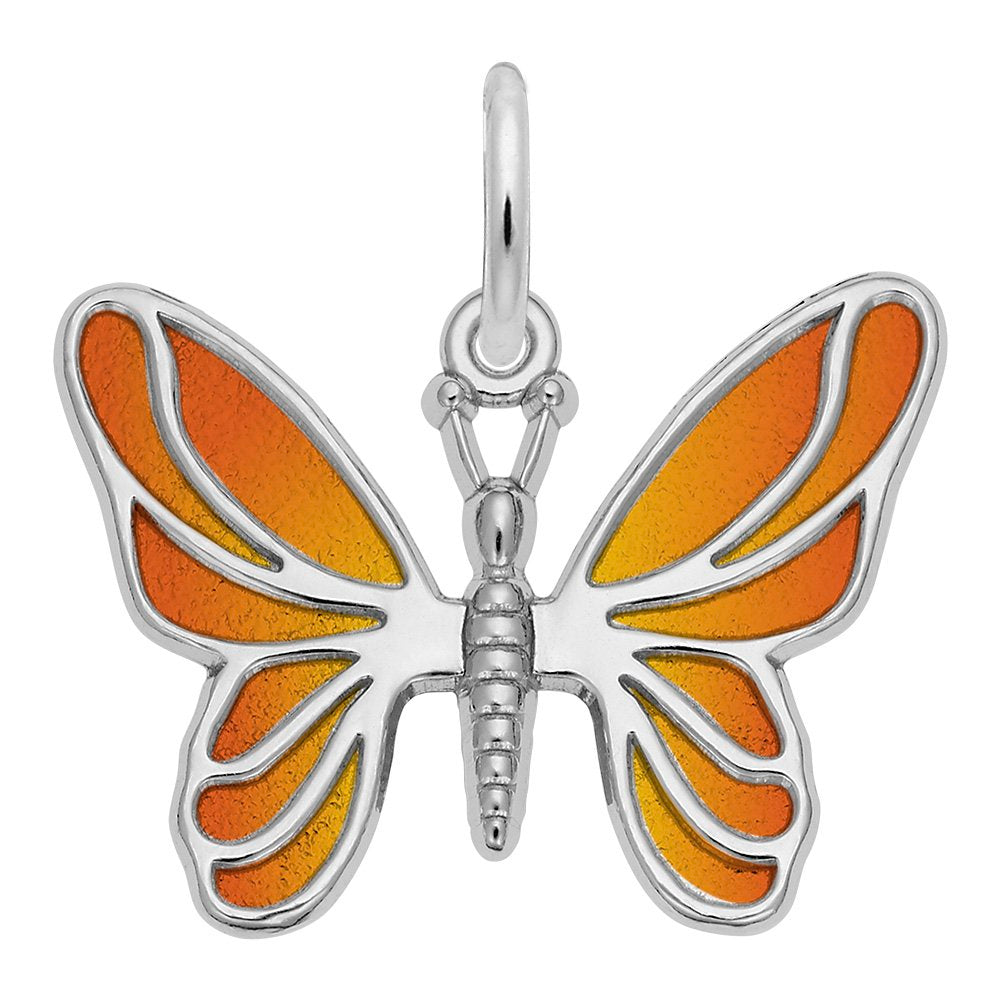 Rembrandt Sterling Silver Painted Butterfly Charm.