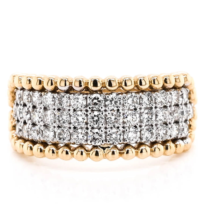 14KT Yellow Gold 0.75CTW Diamond Celebtarion Ring.