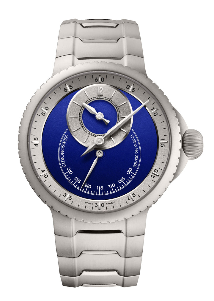 Chronoswiss Pulse One Blue Limited Edition 41mm Automatic Watch. CH-6823T-BLSI