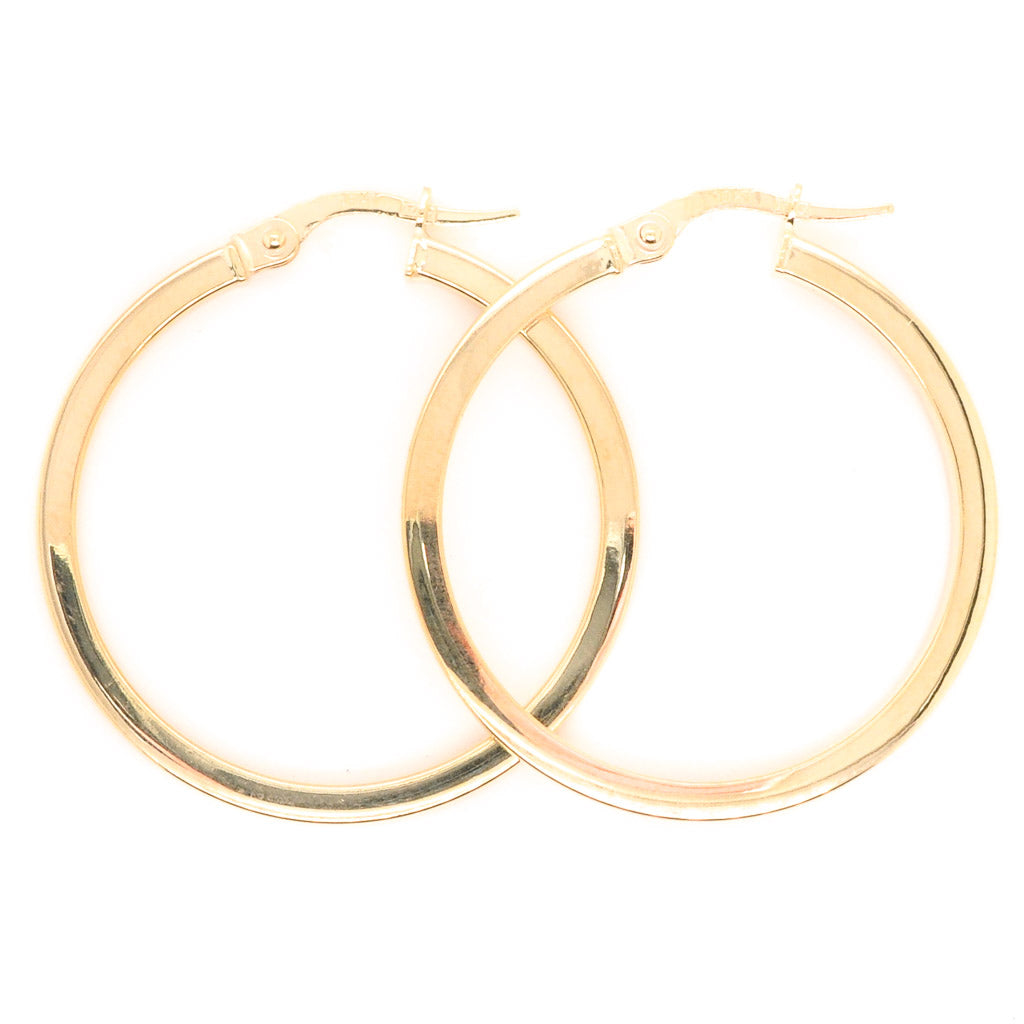 10KT Yellow Gold 25MM Hoop Earrings.