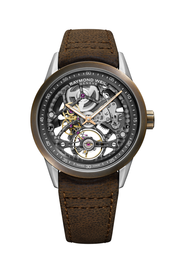 Raymond Weil Freelancer Skeleton 42mm Automatic Bronze Watch 