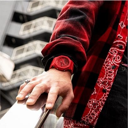 G-Shock Analog Watch. GA2100-4A - The Crimson "CasiOak" Powerhouse