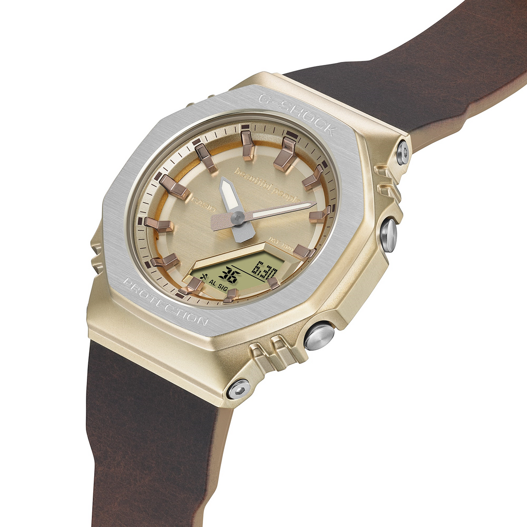 Casio Gshock Analog/Digital BEAUTIFUL PEOPLE Collaboration. GMS2110BP-5A - The "Dark Bronze" Metal Compact