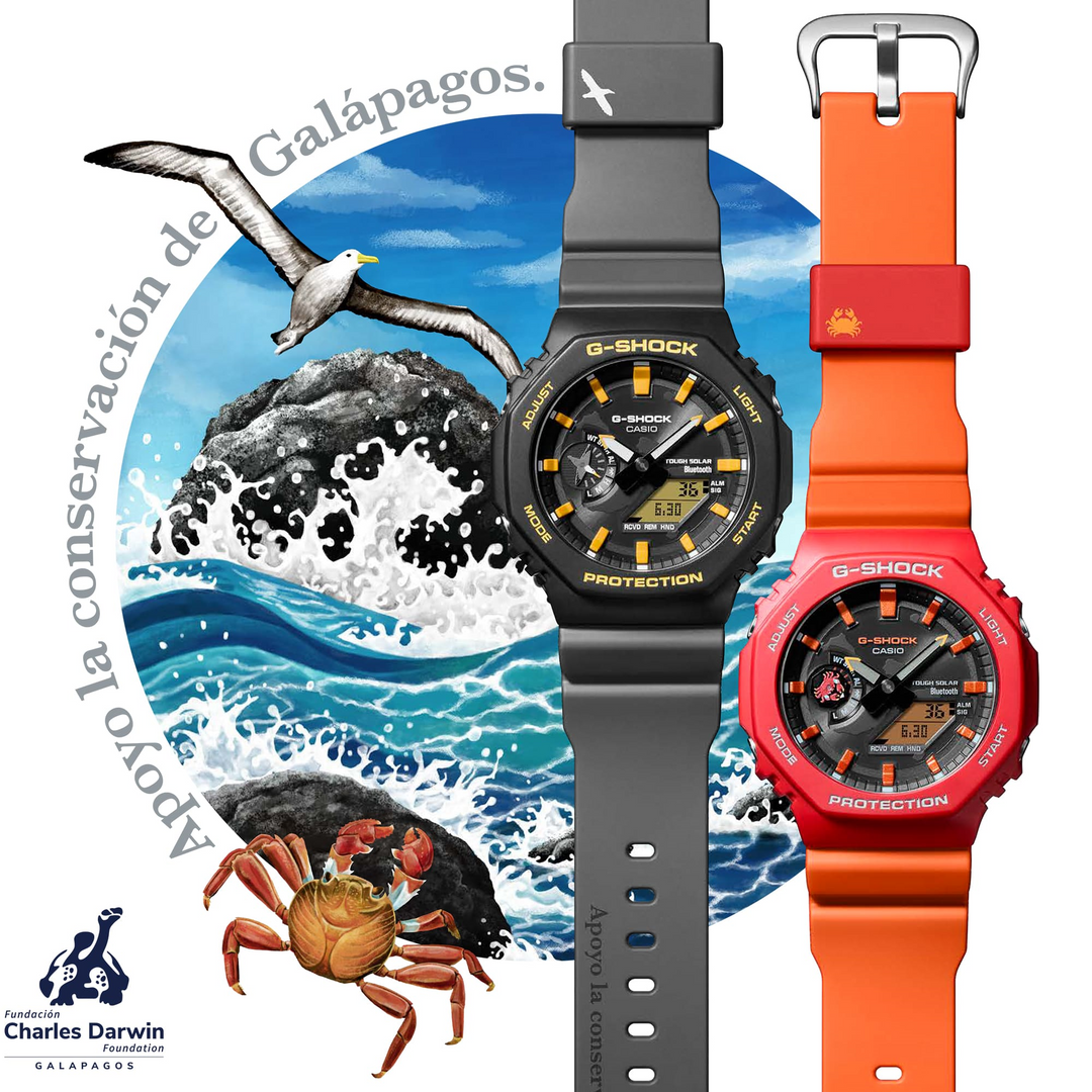 Casio ANALOG-DIGITAL  Charles Darwin Foundation  2100 Series Watch. GAB2100DF-4A - The "Solar Flare" CasiOak