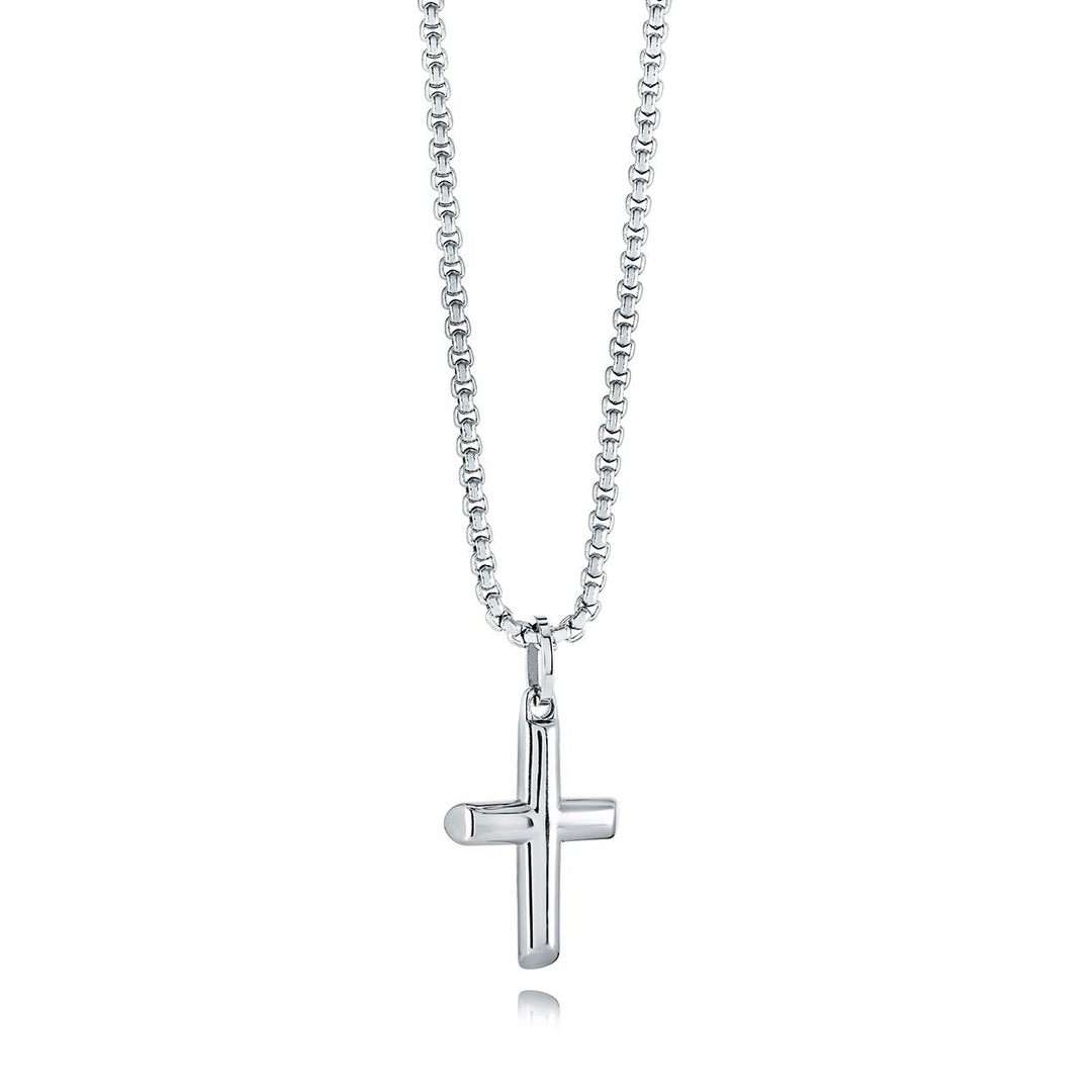 Italgem Steel Small Classic-Cross 18" Necklace