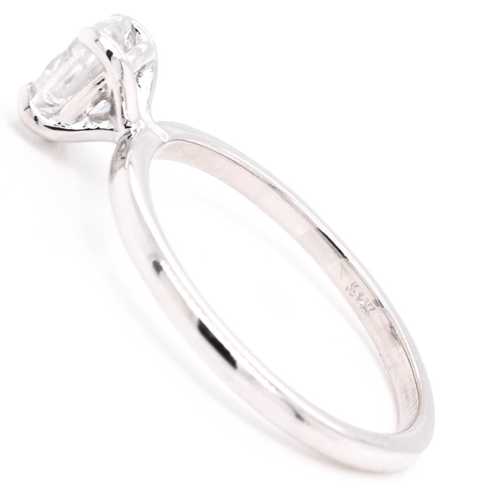 Graziella 14KT White Gold 7x5mm Oval Moissanite Solitaire Ring - Size 6.75