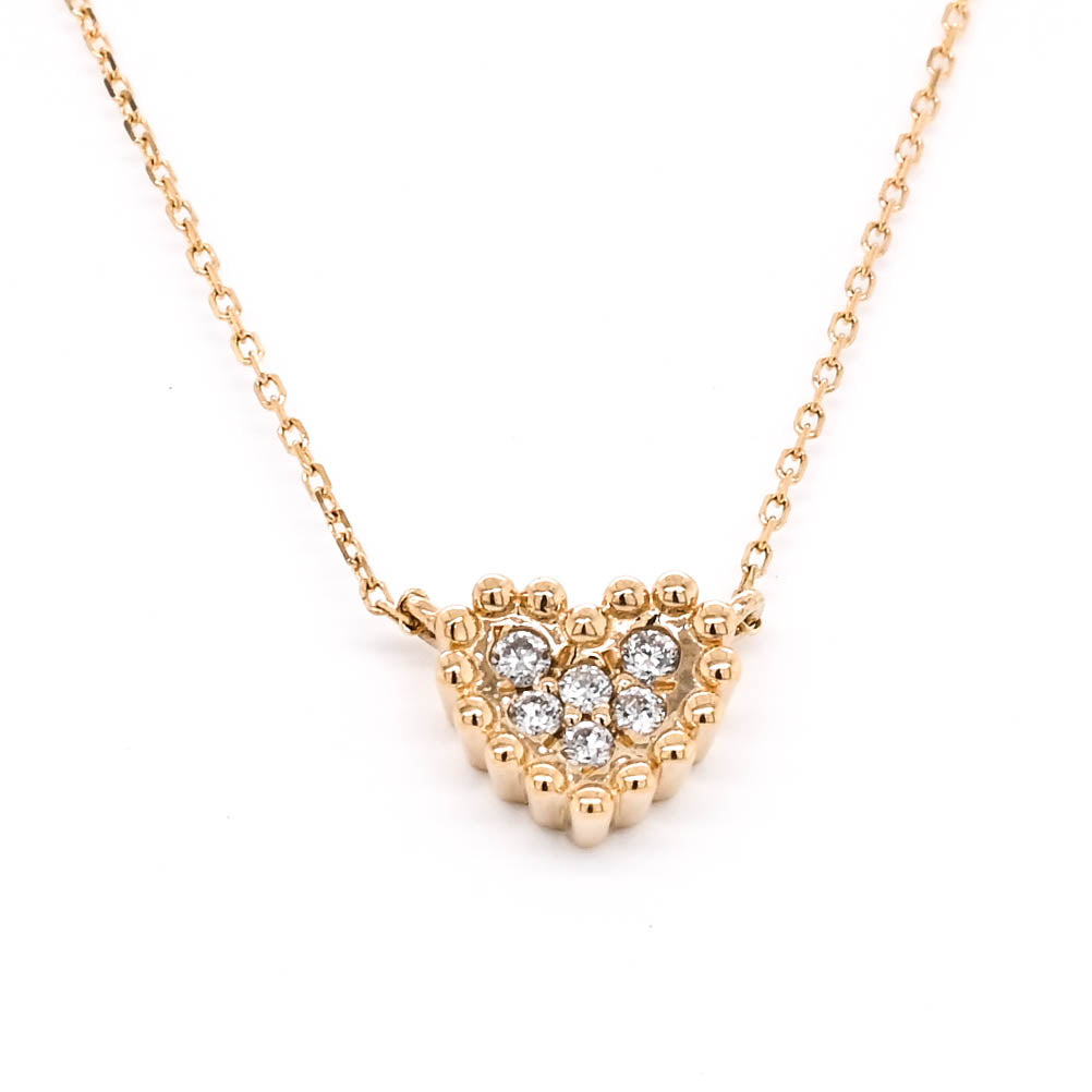 14KT Yellow Gold 18" 0.06CTW Diamond Heart Necklace.