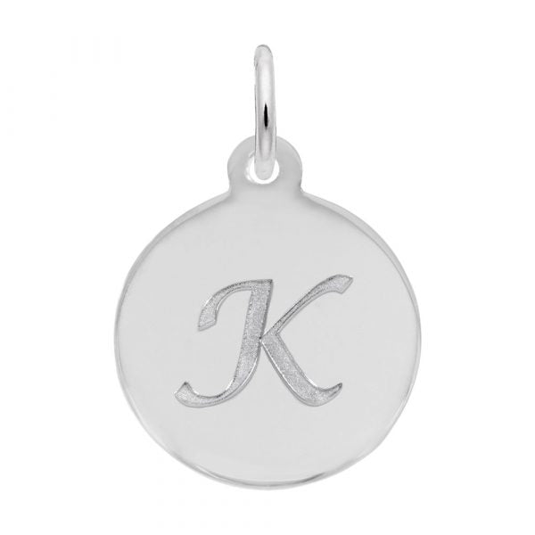 Rembrandt Sterling Silver Script Letter "K" Initial.