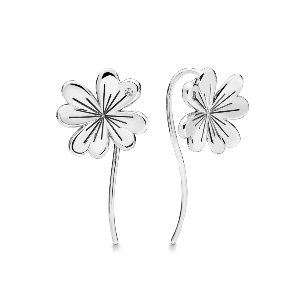 Lucky Four-Leaf Clovers, Clear CZ