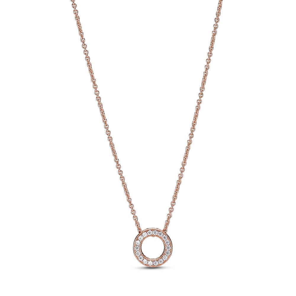 Pandora Logo Pave Circle Collier Necklace
