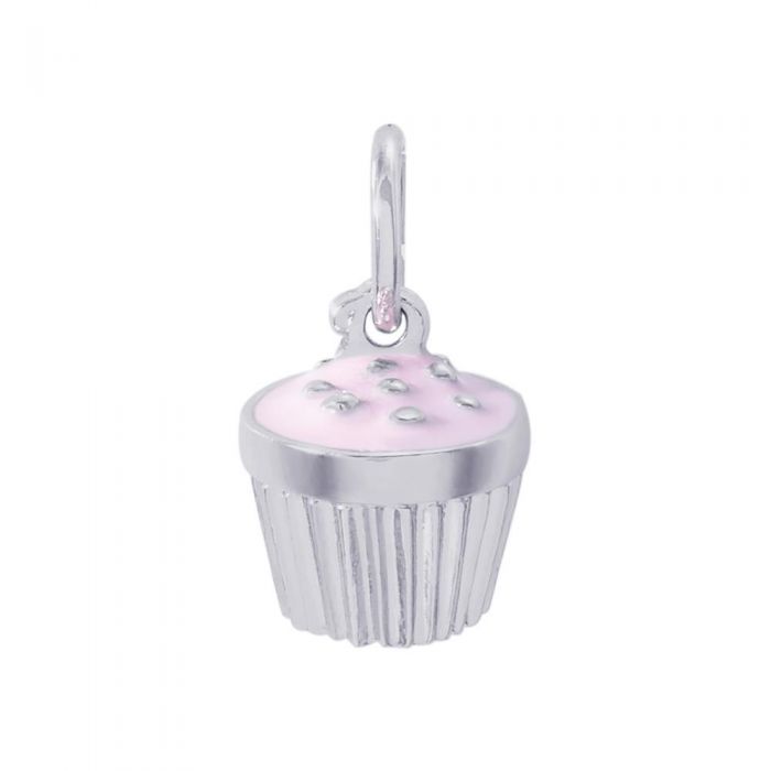 Rembrandt Sterling Silver Pink Cupcake Charm.