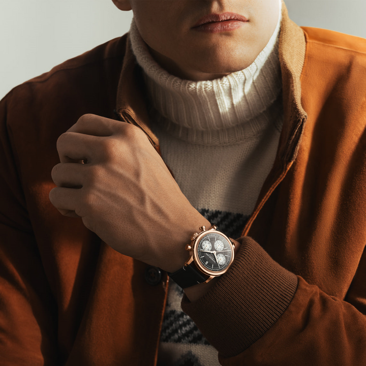 Rayond Weil Millesime Automatic Tri-Compax Chronograph Black Sector Dial 39mm Watch. 7765-PC5-20631