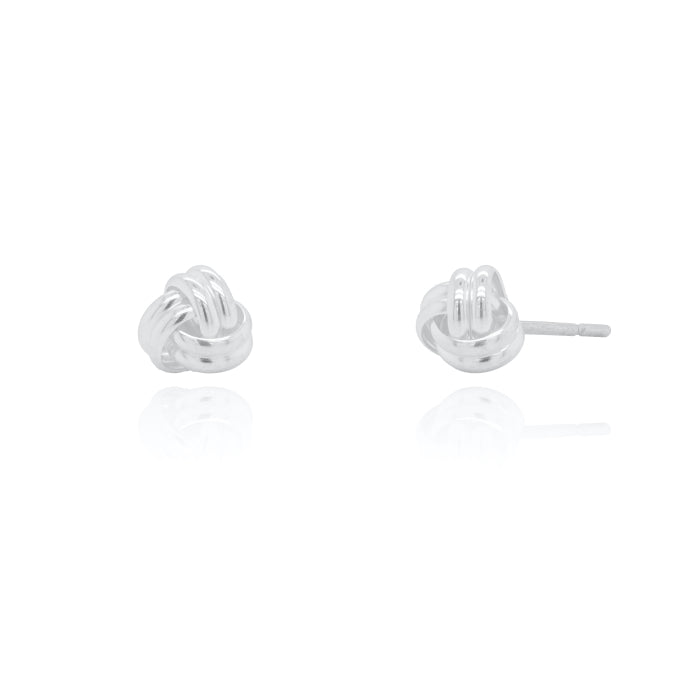 Graziella Sterling Silver Love Knot Stud Earrings.
