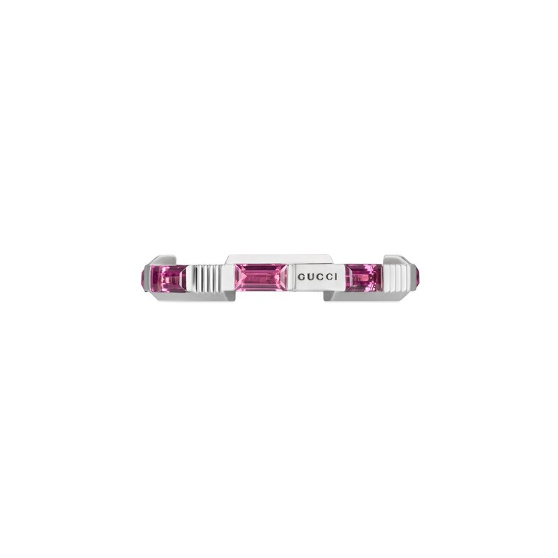 graziella Gucci 18KT White Gold 0.90CTW Rubellite Link To Love Ring
