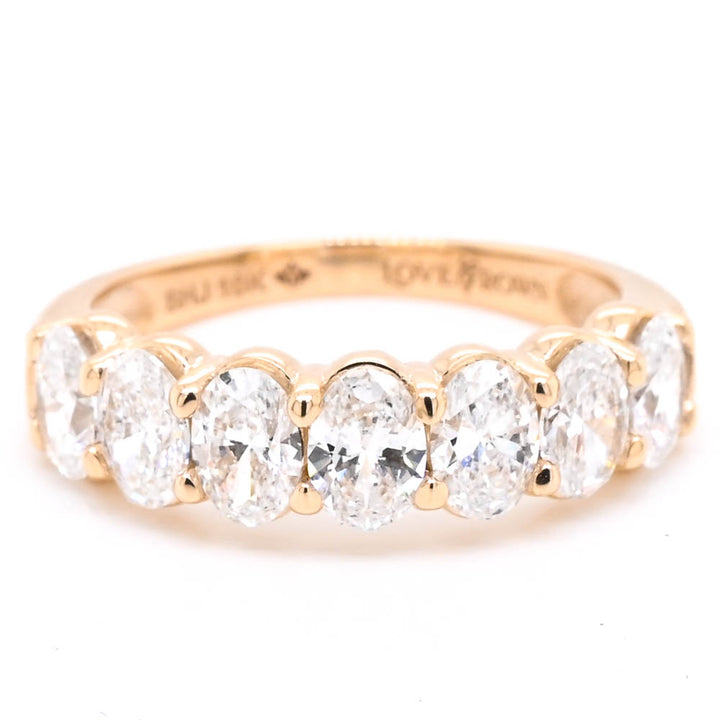 10KT Yellow Gold 1.75CTW Oval Shape LAb Grown Diamond Wedding Band.