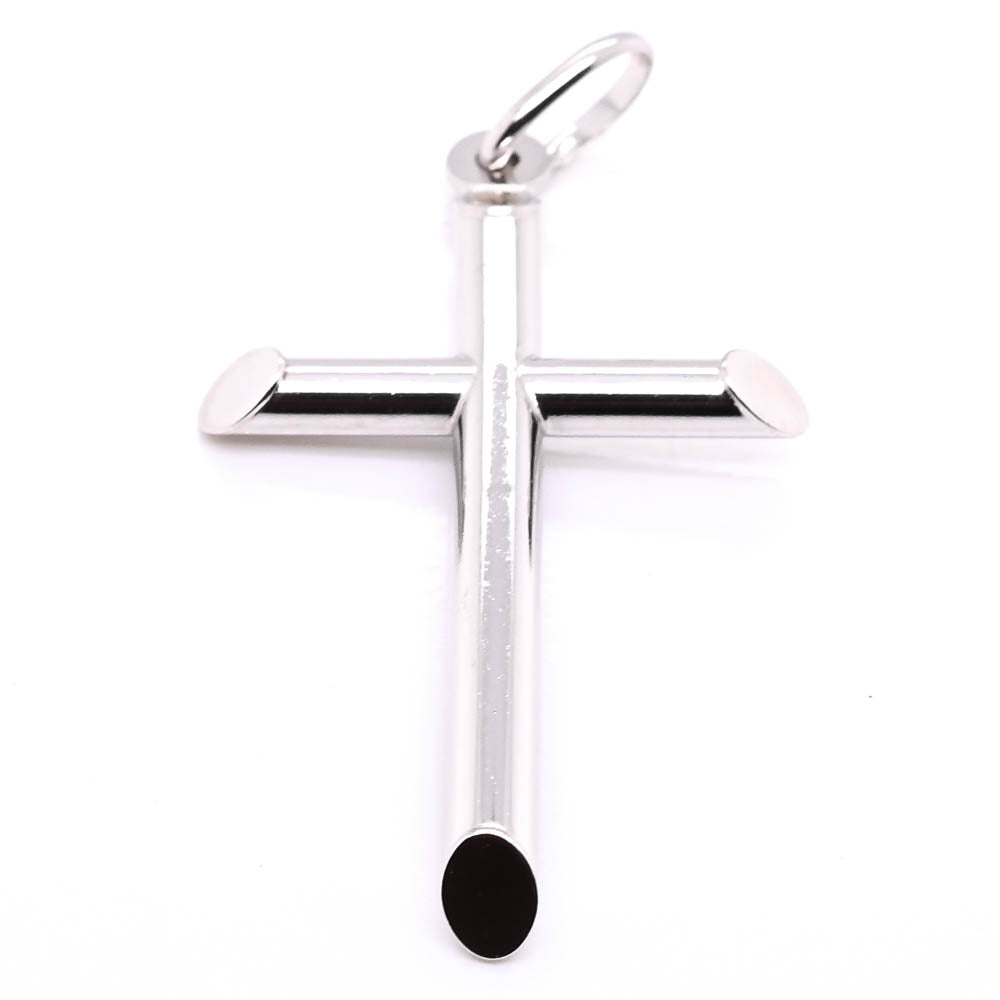 10KT White Gold 34x20mm Cross Pendant.