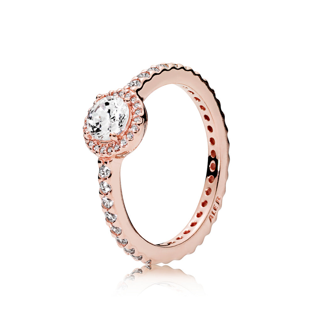 Classic Sparkle Halo Ring