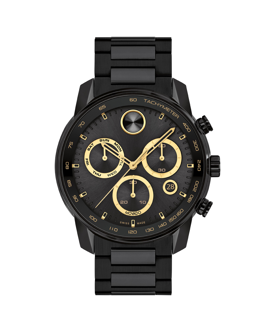 Movado Bold Versa 44mm Swiss Quartz Chronograph Watch 