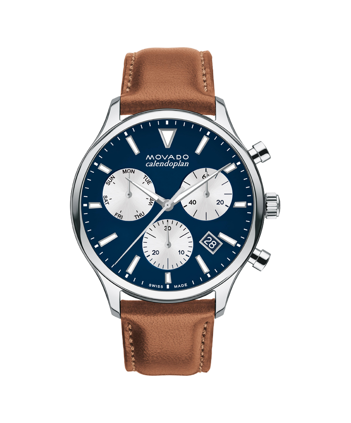 Movado Heritage Calendoplan Chronograph 43mm SwissQuartz Chronograph W