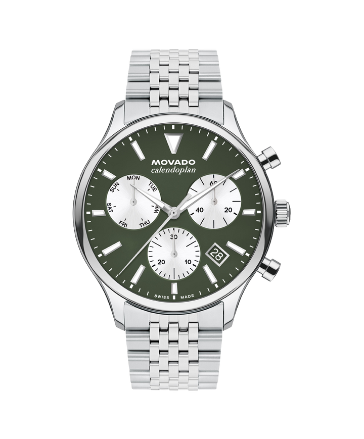 Movado Heritage Calendoplan Chronograph 43mm SwissQuartz Chronograph W