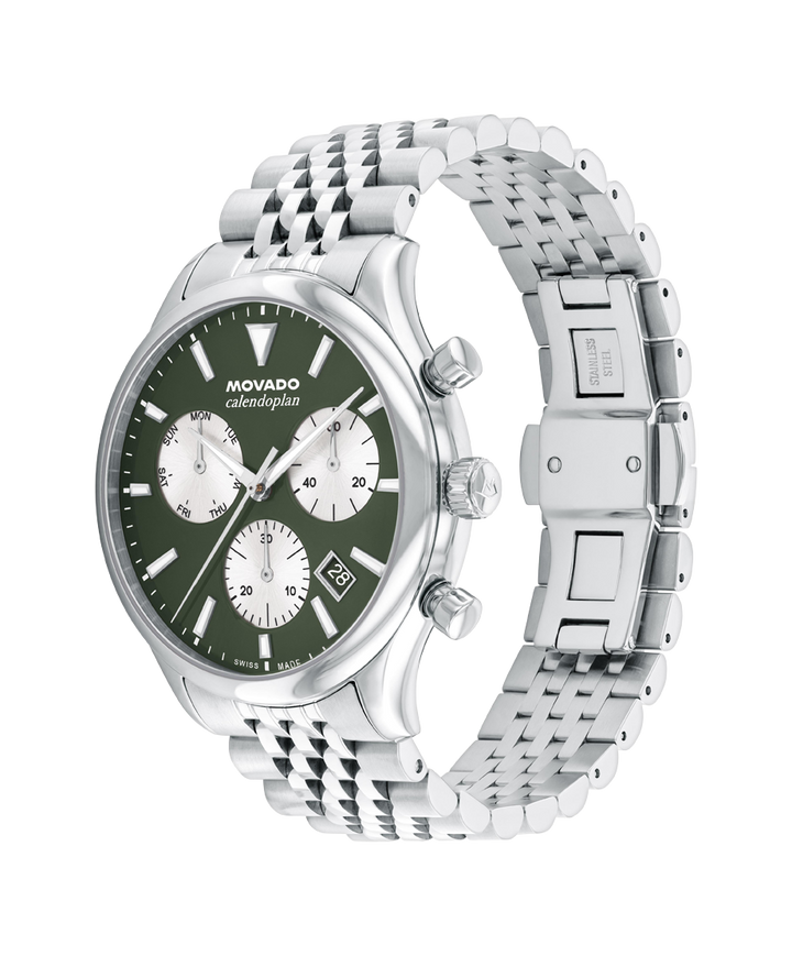 Movado Heritage Calendoplan Chronograph 43mm SwissQuartz Chronograph W