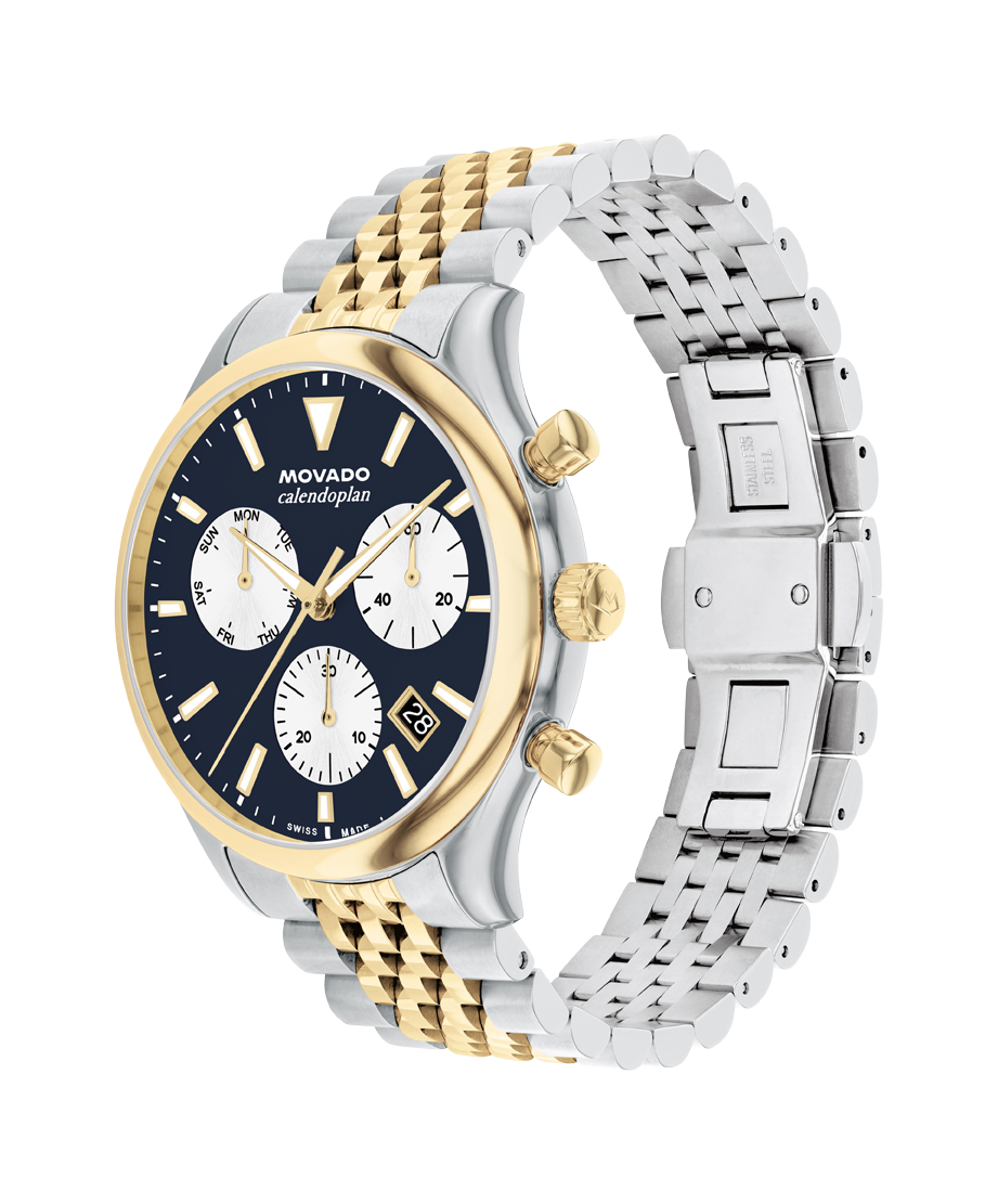 Movado Heritage Calendoplan Chronograph 43mm SwissQuartz Chronograph W
