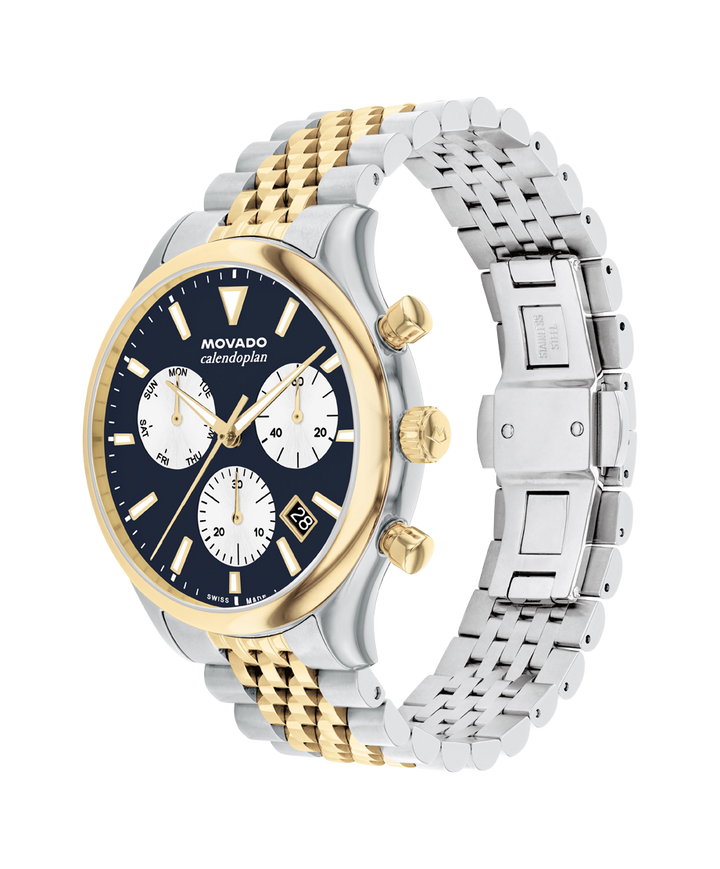 Movado Heritage Calendoplan Chronograph 43mm SwissQuartz Chronograph W