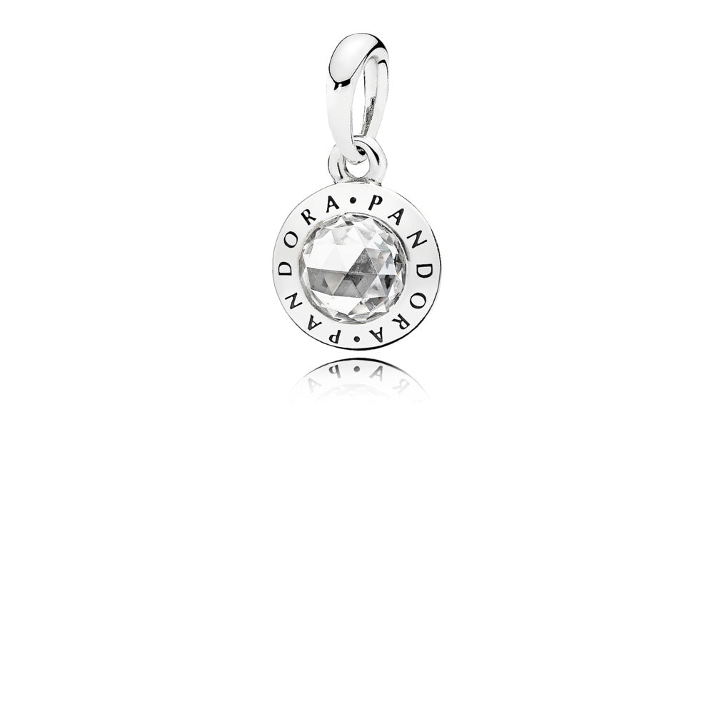 Pandora Radiant PANDORA Logo, Clear CZ Pendant