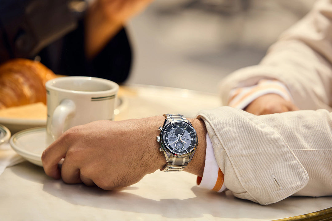 Citizen Tsuki-yomi A-T Moonphase 43mm Eco-Drive Watch. BY1010-57H.