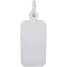 Rembrandt Sterling Silver Dog Tag Charm.